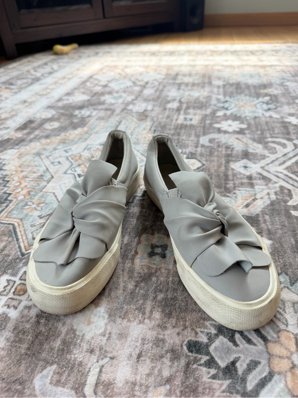 American Eagle Outfitters Gray Knot-Front Slip-On Sneakers
